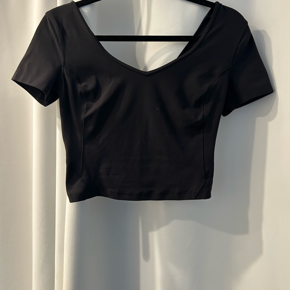 Black V-Neck Women's Top